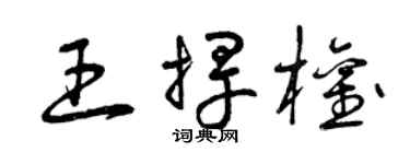 曾慶福王捍權草書個性簽名怎么寫
