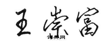 駱恆光王崇富行書個性簽名怎么寫