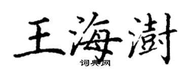 丁謙王海澍楷書個性簽名怎么寫