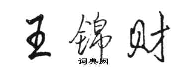 駱恆光王錦財行書個性簽名怎么寫