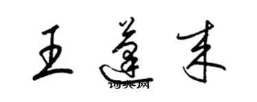 梁錦英王蓬來草書個性簽名怎么寫