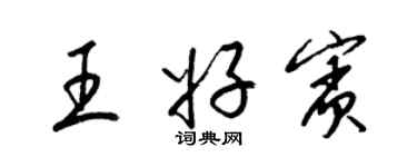 梁錦英王好賓草書個性簽名怎么寫