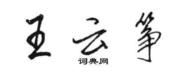 駱恆光王雲箏行書個性簽名怎么寫