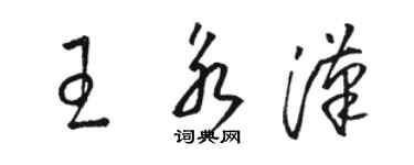 駱恆光王永漢草書個性簽名怎么寫