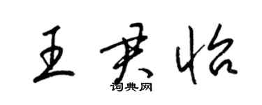 梁錦英王君怡草書個性簽名怎么寫