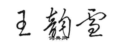 駱恆光王韻雪草書個性簽名怎么寫