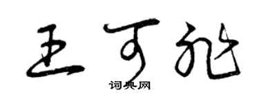 曾慶福王可非草書個性簽名怎么寫