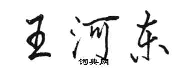 駱恆光王河東行書個性簽名怎么寫