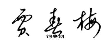梁錦英賈春梅草書個性簽名怎么寫