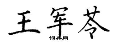 丁謙王軍苓楷書個性簽名怎么寫