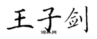 丁謙王子劍楷書個性簽名怎么寫