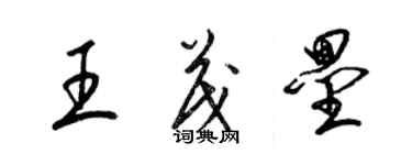 梁錦英王茂壘草書個性簽名怎么寫