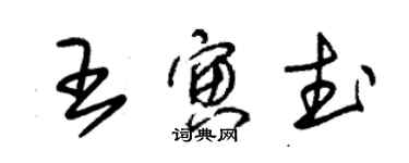 朱錫榮王寅武草書個性簽名怎么寫