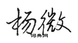 駱恆光楊微行書個性簽名怎么寫
