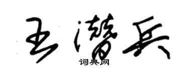 朱錫榮王潛兵草書個性簽名怎么寫