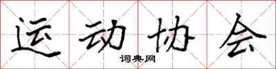 袁強運動協會楷書怎么寫