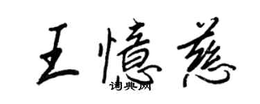 王正良王憶慈行書個性簽名怎么寫