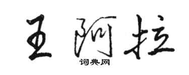 駱恆光王阿拉行書個性簽名怎么寫