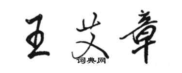 駱恆光王艾章行書個性簽名怎么寫