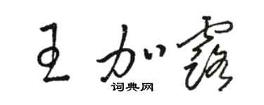 駱恆光王加露草書個性簽名怎么寫