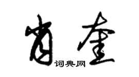 朱錫榮肖奎草書個性簽名怎么寫