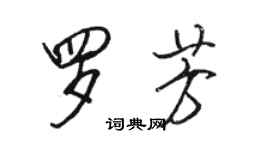 駱恆光羅芳行書個性簽名怎么寫