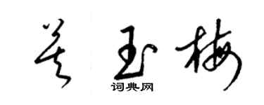 梁錦英莫玉梅草書個性簽名怎么寫