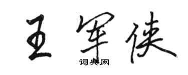 駱恆光王軍俠行書個性簽名怎么寫