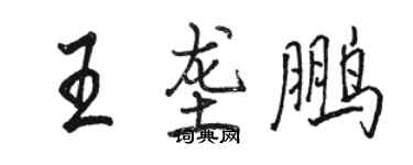駱恆光王壟鵬行書個性簽名怎么寫