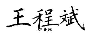 丁謙王程斌楷書個性簽名怎么寫