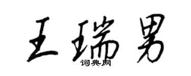 王正良王瑞男行書個性簽名怎么寫