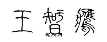 陳聲遠王智鷹篆書個性簽名怎么寫