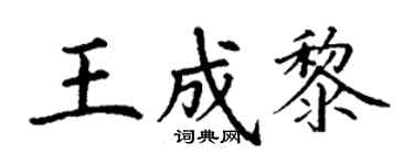 丁謙王成黎楷書個性簽名怎么寫