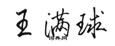 駱恆光王滿球行書個性簽名怎么寫