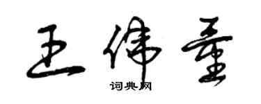 曾慶福王偉量草書個性簽名怎么寫