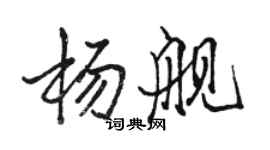駱恆光楊艦行書個性簽名怎么寫