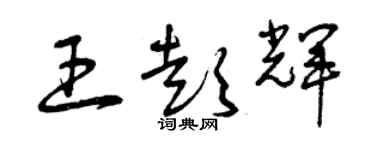 曾慶福王彭輝草書個性簽名怎么寫