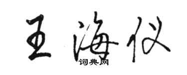 駱恆光王海儀行書個性簽名怎么寫