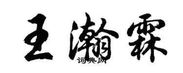 胡問遂王瀚霖行書個性簽名怎么寫