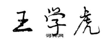 曾慶福王學虎行書個性簽名怎么寫