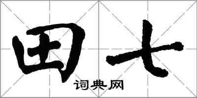 翁闓運田七楷書怎么寫