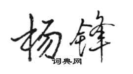 駱恆光楊鋒行書個性簽名怎么寫