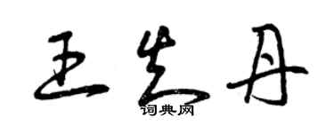 曾慶福王知丹草書個性簽名怎么寫