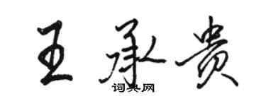 駱恆光王承貴行書個性簽名怎么寫