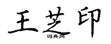 丁謙王芝印楷書個性簽名怎么寫