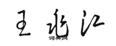 駱恆光王兆江草書個性簽名怎么寫