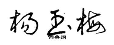 曾慶福楊玉梅草書個性簽名怎么寫