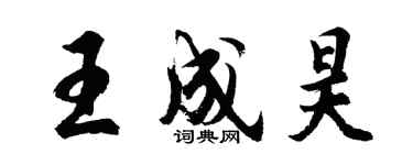 胡問遂王成昊行書個性簽名怎么寫