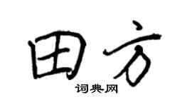 王正良田方行書個性簽名怎么寫