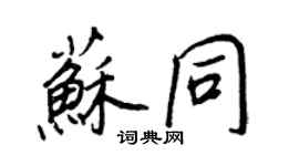 王正良蘇同行書個性簽名怎么寫
